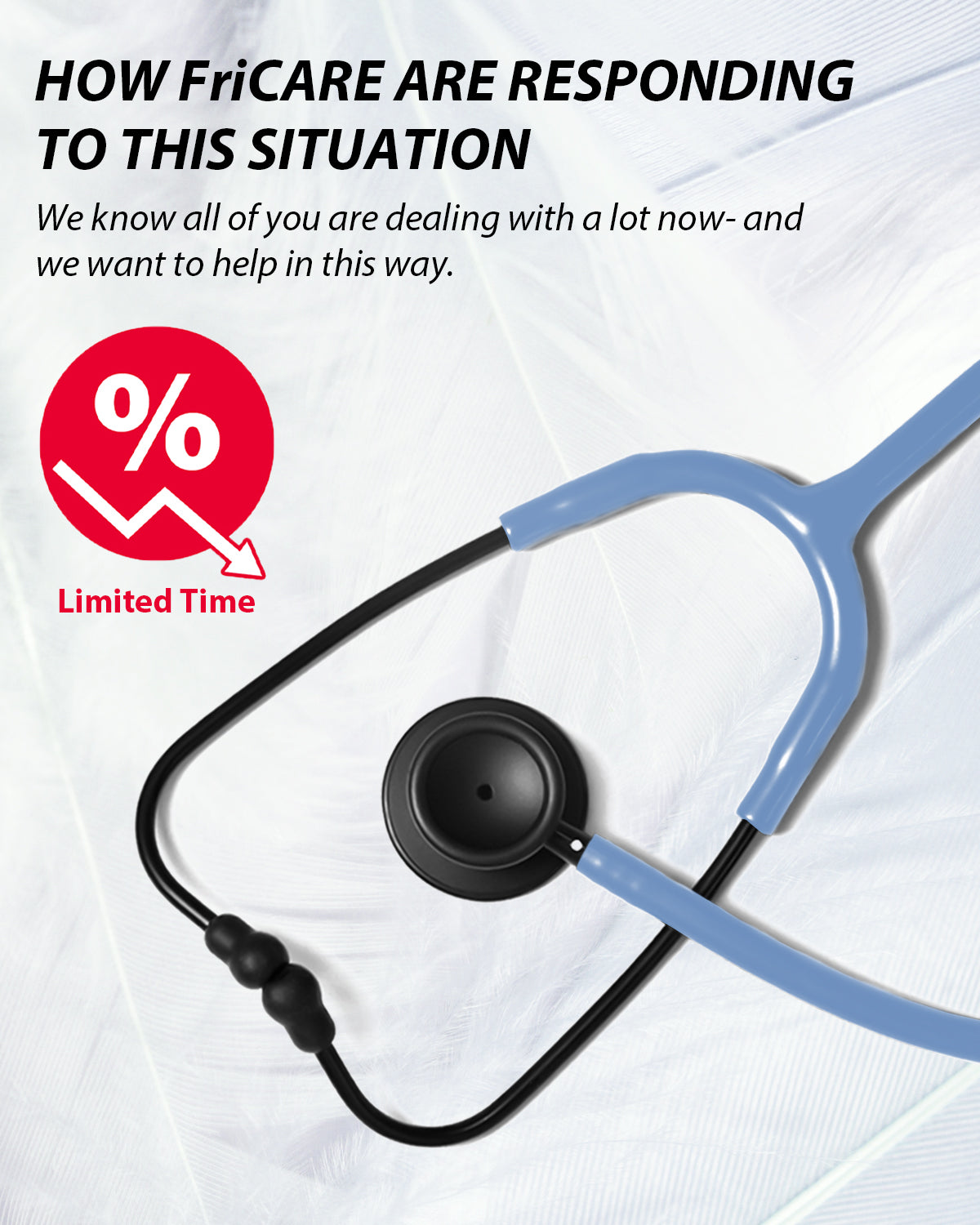 FriCARE Lightweight Stethoscope - Dual Head, Doctor Stethoscopes with Name Tag Eartips
