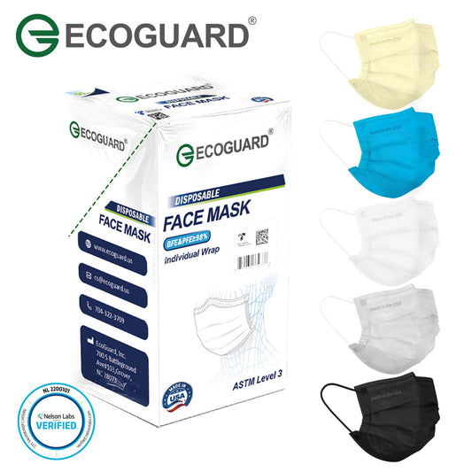 Made in USA EcoGuard 4-Ply Adult Mask Individually Wrapped