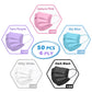 FriCARE Disposable Face Masks 4 Ply 50PCS Individually Wrapped, Breathable Mask for Adults Women Man
