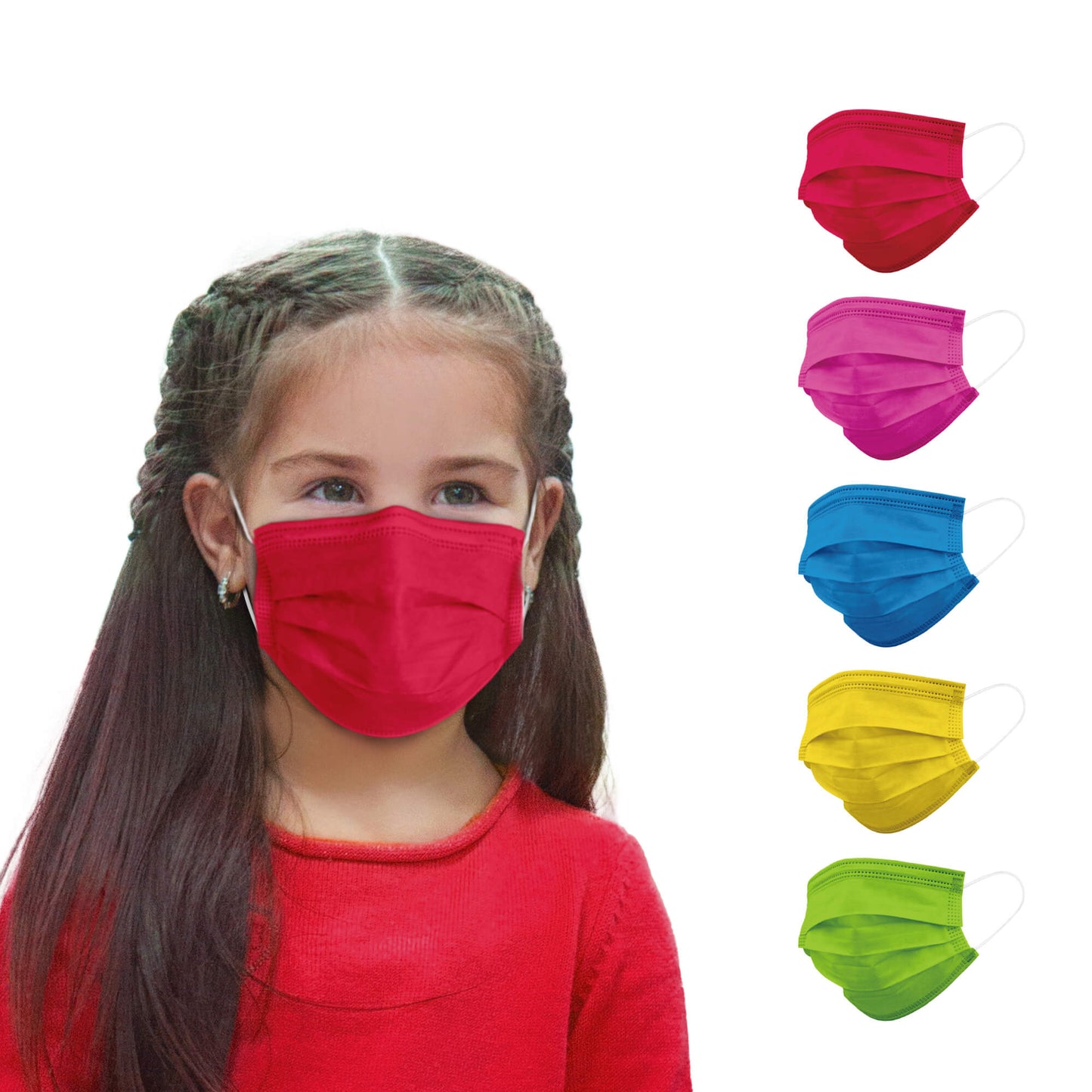 FriCARE 4-Ply Kids Disposable Face Mask Individually Wrapped, 50 Pcs