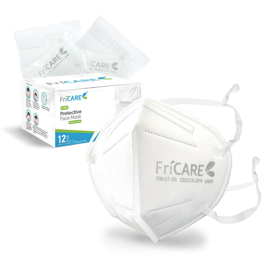 FriCARE KN95 Disposable Face Mask 5-Layers with Headband, 12/24/36 Pcs