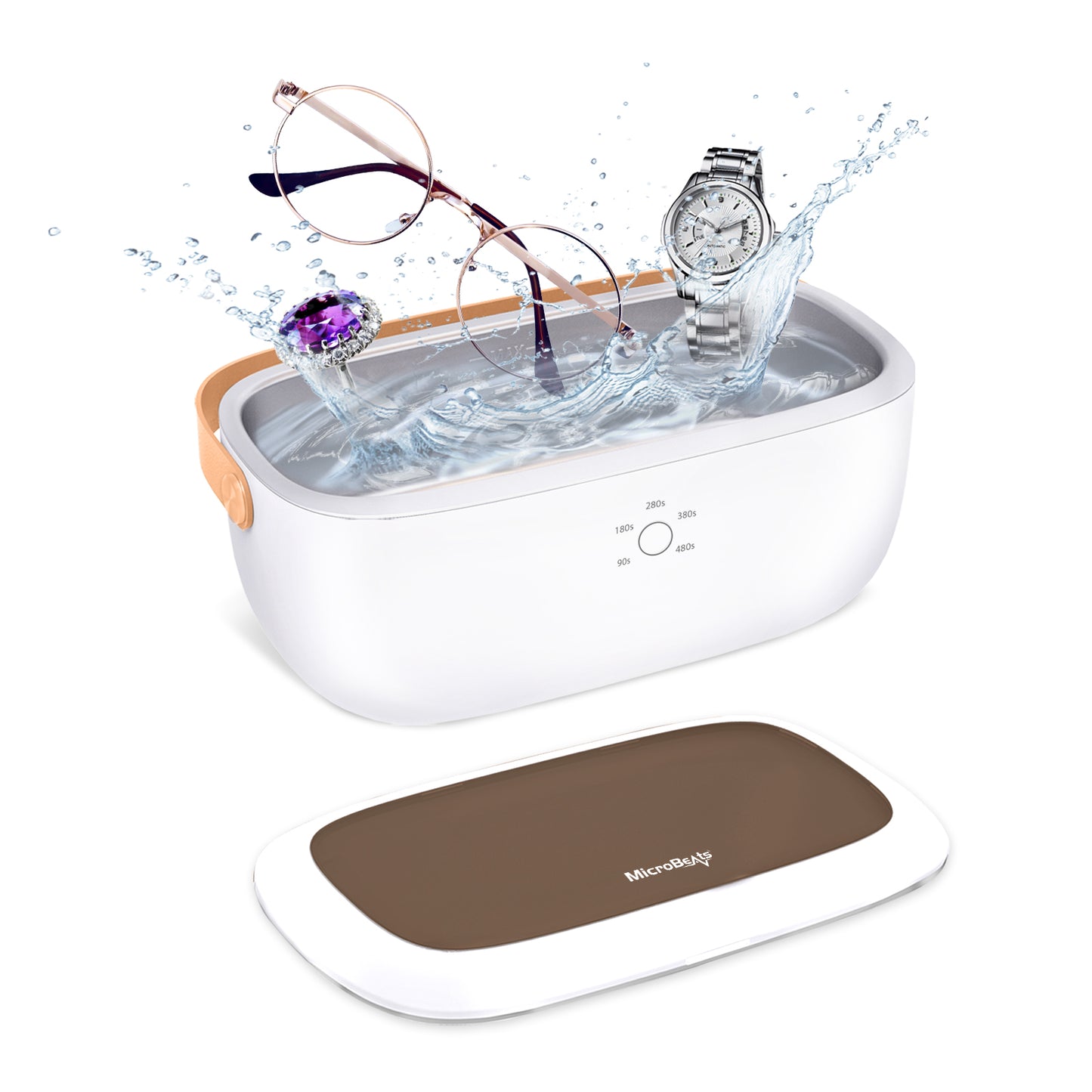 MicroBeats Ultrasonic Jewelry Cleaner: Portable Cleaning Machine for Watches, Eyeglasses, Coins, Rings