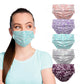 MicroBeats Disposable Face Mask 3-Ply Lace Flower Design, 50 Pcs