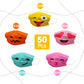 MicroBeats Disposable Face Mask with Emoji Design for Adult, 50 Pcs